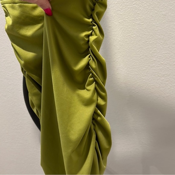 NWOT Oh Polly Green Ruched Corset Mini Dress S/6 - Picture 7 of 9